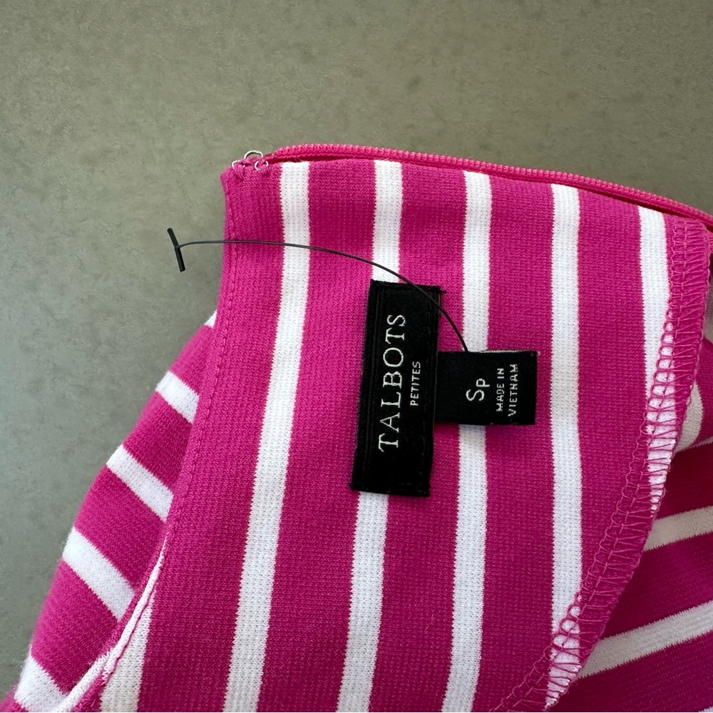 Talbots Pink and White Dress SP - Picture 4 of 4